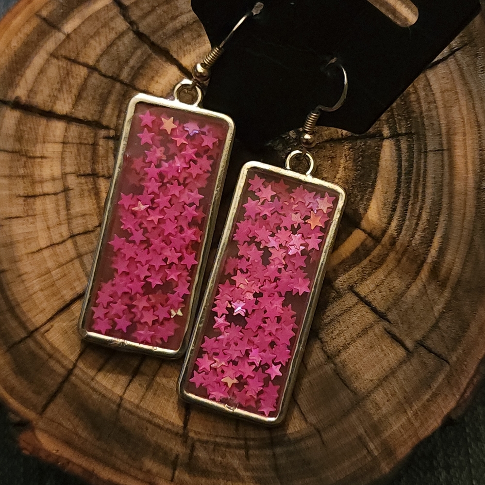Pink Star Earrings
